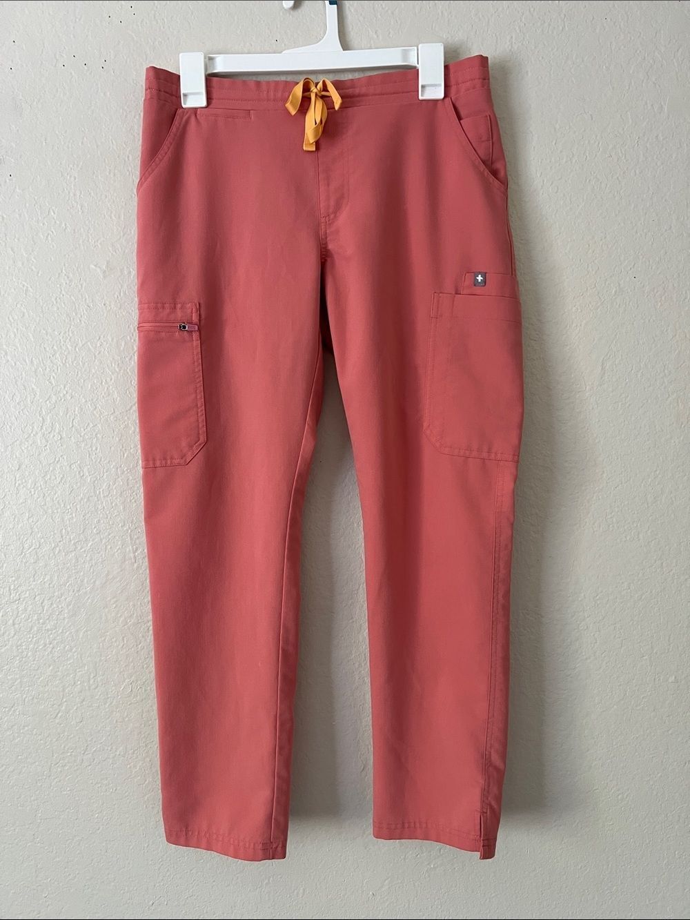 EUC FIGS Yola Slim Scrub Pants PO#1516 Sunset Drift (Peach) Size S/P